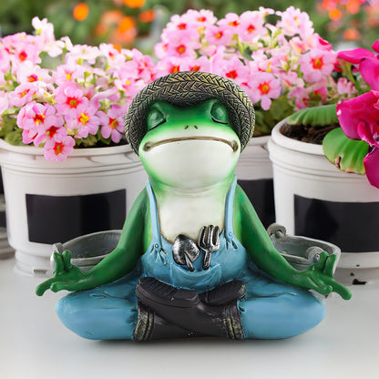 Zen Frog Resin Planter Decoration ( Plant Not Included )